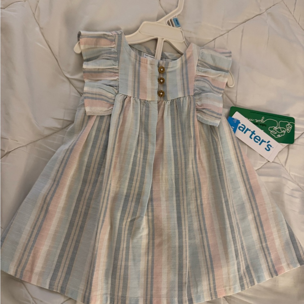 Carter's Pastel Striped Dress - Blue and Pink